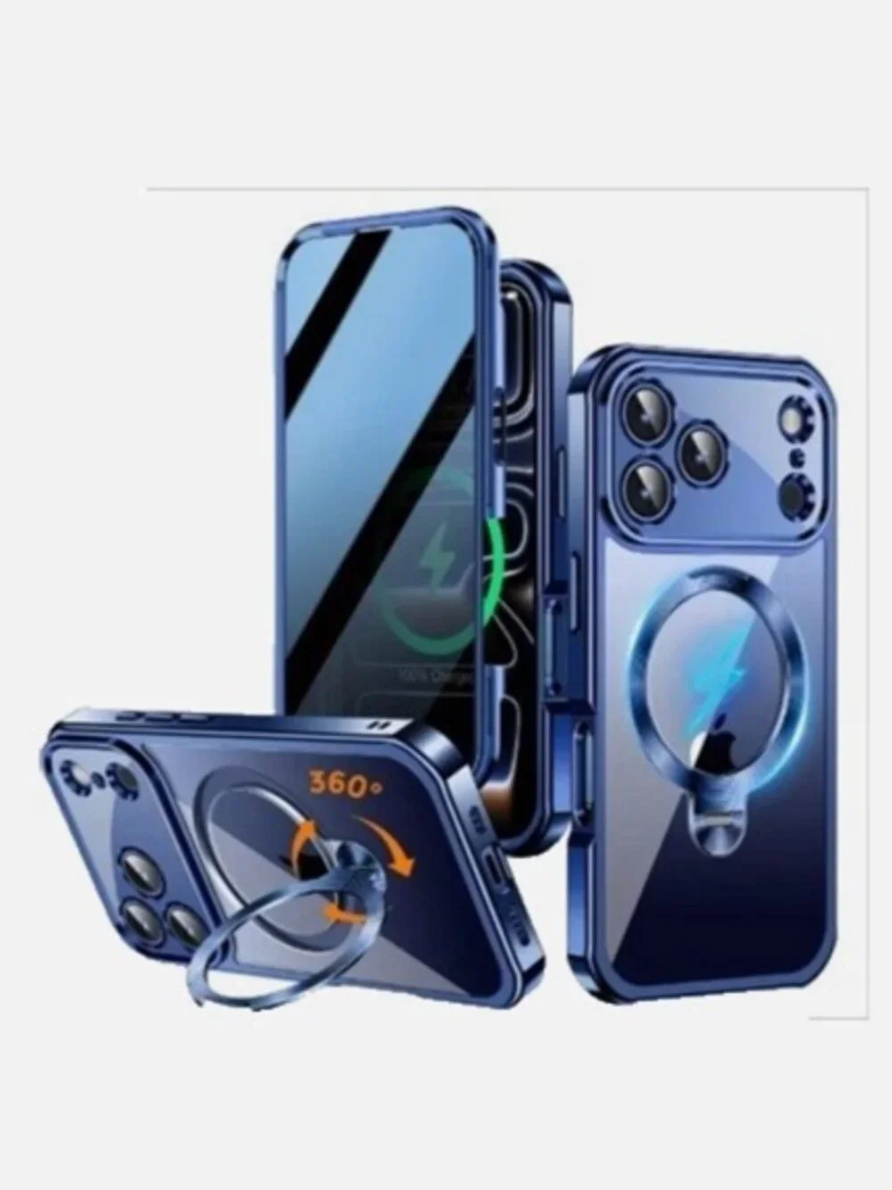 iPhone 17 Pro 360° Rotatable CD Stand&Built-in Privacy Screen Magnetic Case